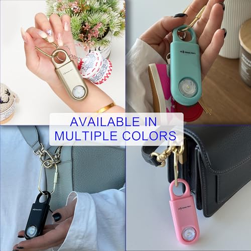 130db Personal Safety Alarm with Ultra Bright Strobe Light. Rose Gold - color: RoseGold, style: Button cell