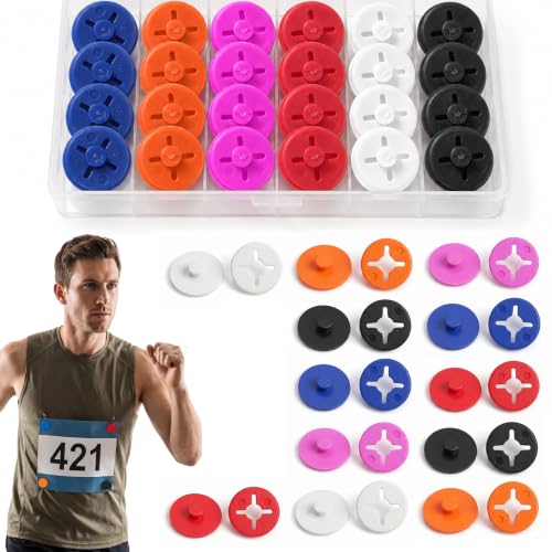 24 Pcs Race Bib Clips Running Number Holders Race Number Buckles