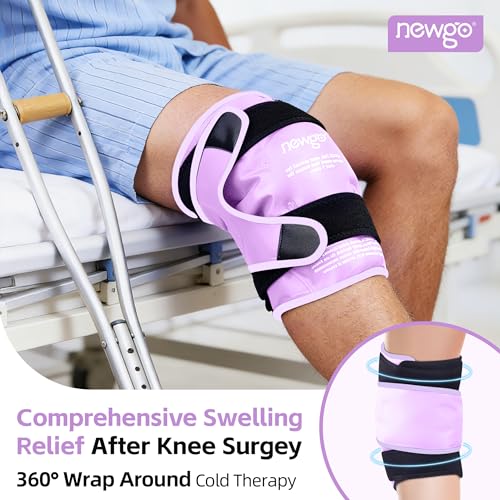 NEWGO Ice Pack for Knee Replacement Surgery, 360° Full Wrap, Purple - color: Regular Purple 1-pack