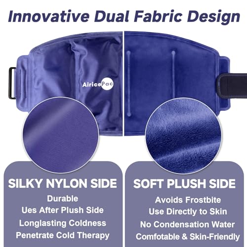AiricePac 16 × 9" Large Ice Pack for Injuries Reusable Gel for Lower Back, Shoulder, Knee, Elbow, Hip, Leg, Soft Flexible Cold Compress for Pain Relief - style: BLUE-1
