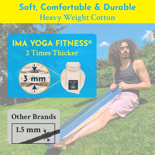 Extra-Wide 2 Inch Cotton Yoga Strap: Stretching, Physical Therapy, Exercise - color: Navy, size: 10 feet