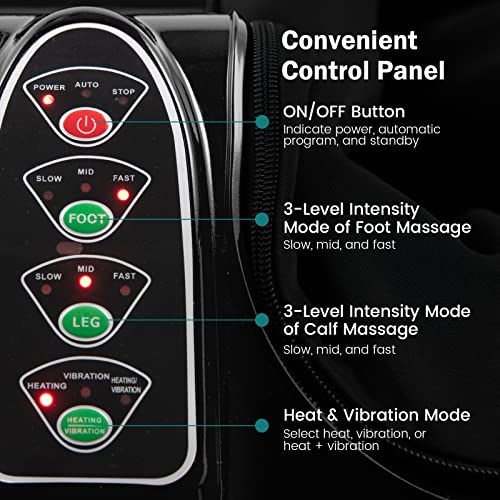 ARLIME Foot & Calf Massager with Heat, Shiatsu Electric Machine - color: Black