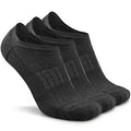 Busy Socks No Show Thin Merino Wool Blend Running Socks with Non-Slip Grips - color: 3 Pairs Dark Grey, size: Small-Medium