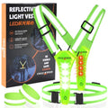 Led Reflective Vest Running Gear, Light Up Vest for Night Walking, High Visibility USB Rechargeable Adjustable Running Lights for Runners Walkers Men Women Kids - color: Yellow