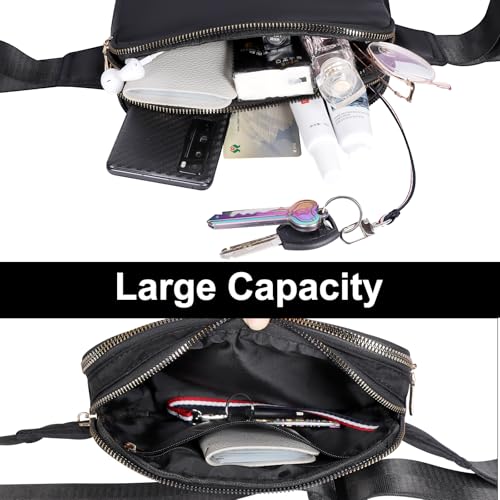 Geestock Mini Belt Bag with Adjustable Strap Fanny Packs for Women, Black