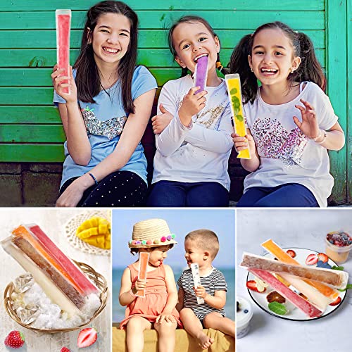 FEBSNOW 120 Disposable Ice Popsicle Mold Bags Freezer Tubes With Zip Seals - size: 11"x2"