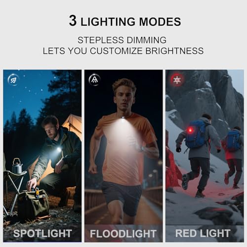 Tubasion Clip On Running Light with 3 Modes, USB-C Rechargeable Running Lights for Runners, IPX7 Waterproof Flashlight for Jogging, Cycling, Working, Dog Walking, Camping and Safety Warning - style: Black 1Pack