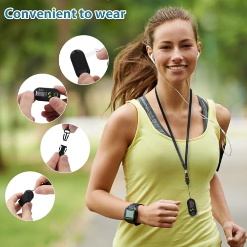 Veemoon 3D Digital Pedometer Accurate Step Counter Walking Distance Miles Calorie Counter Exercise Time Silent with Clip and Lanyard for Men Women Exercise