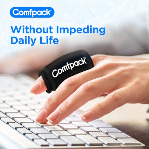 Comfpack 4PCS Finger Sleeves Gel Ice Pack for Pain Relief, Hot Cold Therapy - color: Black
