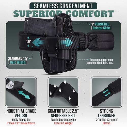 Concealed Carry Gun Belt | Use Your Own IWB Holster for Secure Retention and Safe Trigger Guard Protection - Concealed Carry for Men & Women - size: Large (37" - 44")
