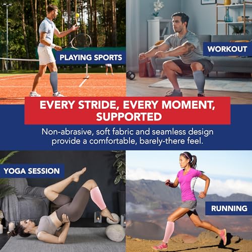 Dr. Arthritis Calf Compression Sleeve for Men and Women, Helps with Varicose Vein & Calf Discomfort (Medium, Grey, 1 Pair) - color: Grey
