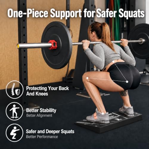 Squat Wedge Block, One-Piece Heel Elevated Slant Board for Squats