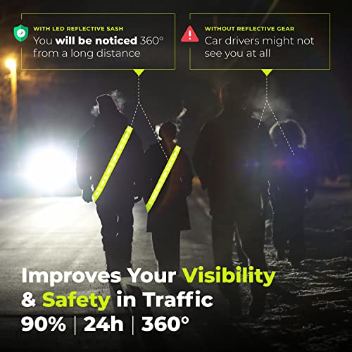 Rechargeable LED Reflective Sash for Night Walking