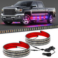 XRIDONSEN 2 Pack 70-Inch 864 LED Running Board Strobe Lights Strip - color: Red/Blue