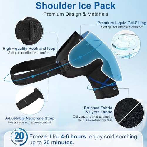 SuzziPad Shoulder Ice Pack Wrap for Pitcher Muscle Discomfort, 2 Packs, L - size: Large