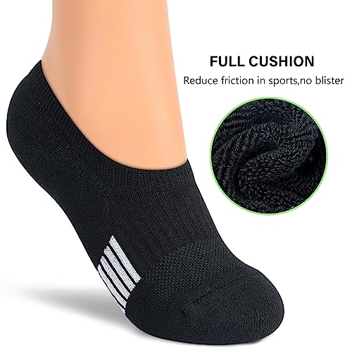 Amutost Womens No Show Socks Anti-Slip Cushioned Breathable 5-10Pairs - color: 5 Pairs Black, size: 5-8