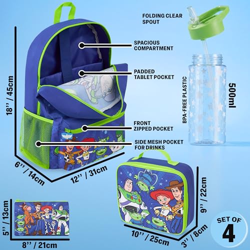 Get Trend Disney Toy Story Boys Backpack, 4 Piece Set - color: Blue Toy Story