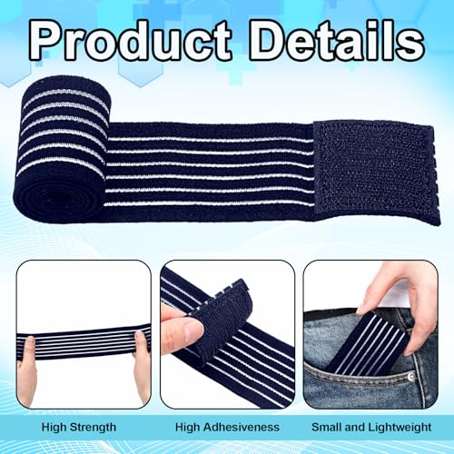 Geiserailie Ice Pack Strap Stretchable, 4 Size Elastic Reusable Ice Belt Extender, Adjustable Hook and Loop Extension Straps Add Length to Most Hot Cold Therapy (4 Pcs,Blue) - color: Blue