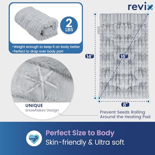 REVIX Microwavable Heating Pad, 8 x 14 Moist Heat Pad, Warm Compress - size: 8 x 14", style: Gray