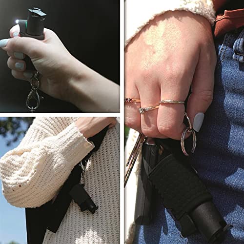 Packin' Heat 0.28 oz Compact Pepper Spray for Self Defense, Small Keychain Pepper Spray for Women, 12 ft Range, 1.44% Major Capsaicinoids, UV Dye, Push-Button Safety Cap, Snap Clip - color: White