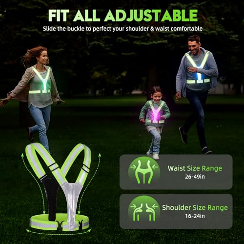 LED Reflective Vest Running Gear, High Visibility Reflective Vest