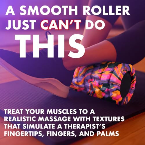 321 STRONG Patented 3-Zone Massage Roller, Medium Density for Exercise - color: Sunrise