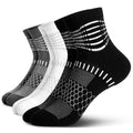IRAMY Ankle Compression Socks Women Men Plantar Fasciitis Relief 3/5 Pairs - color: Black+white+dark Grey(3 Pairs), size: Large