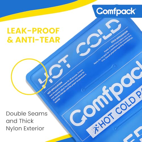Comfpack Soft Ice Packs for Injuries Reusable, Double Side Hot Cold Therapy - size: 11.2×14.7 Inch