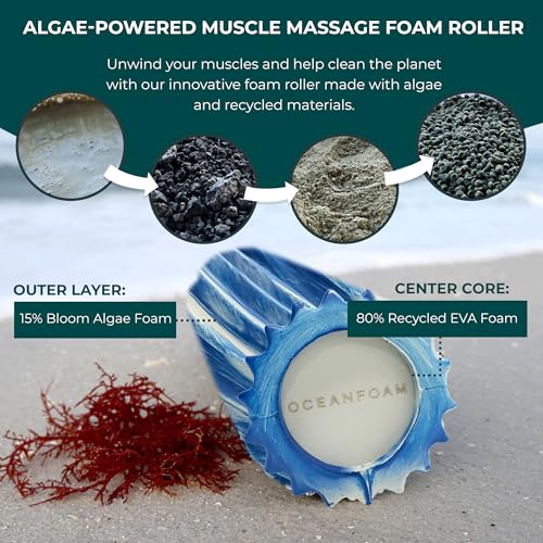 Oceanfoam Ripple Small Foam Roller for Physical Therapy (Royal Marbled) - color: Royal Marbled