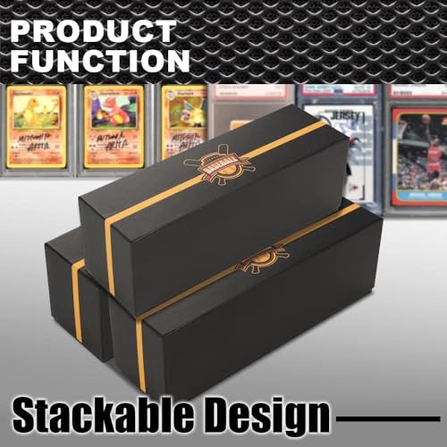 PIT66 Graded Cards Holder Container Graded Card Storage Box Holds Card Deck Case Trading Card Sports Card Storage Box Fits PSA, CSG, BGS, CGC, SGC Holds 50-55 Cards black