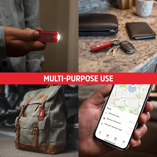 Energizer Find Me Keychain Light, Apple Find My Bluetooth Tracker, Red - color: Red