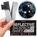 Reflective Backpack Bands | 3M Scotchlite Reflectors | Hook-and-Loop Closure | 1x4 & 1.5x5 in | 2-Pack (Silver) - size: 1″ x 4″