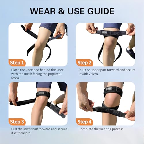 Dual Patella Knee Strap 2-Pack, Adjustable Open Patella Brace for Men Women, Pain Relief for Jumper’s Knee, Patellar Tendonitis and Arthritis, Breathable Lightweight Knee Support for Running, Basketball, Hiking & Sports Injury Recovery, Black Size L - siz