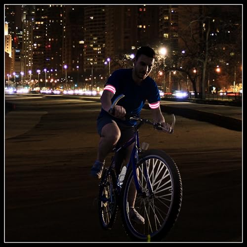 8pcs Reflective Bands for Arm Reflective Armbands High Visibility Night Cycling Riding Reflector Tape Straps Bracelet Pink Durable Material