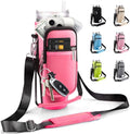Water Bottle Carrier Bag for Stanley Cup 40 oz with Phone & Storage Pockets - color: Hot Pink