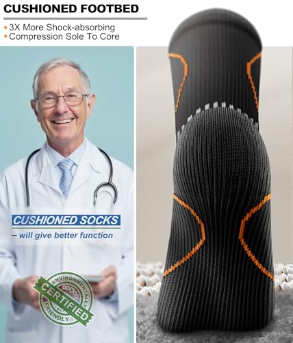 KEMISANT Women Cushioned Compression Knee High Sports Recovery Socks 3Pack - color: 3pairs-black8293, size: Small-Medium