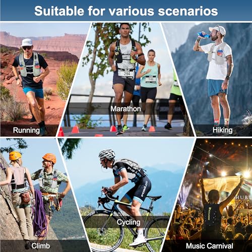 BECOJADDE Running Vest for Women Men, 5L/6L Lightweight Hydration Backpack Running Pack for Marathon, Trail, Cycling, Hiking, Jogging - color: Gray