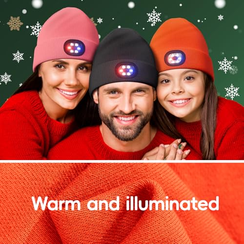 Unisex Beanie with The Light, Gifts for Men Women Husband Him - color: Orange