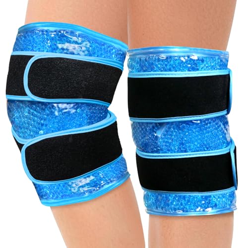 Knee Ice Pack Wrap for Pain Relief 2 Pack, Reusable Gel Cold Therapy, Blue - color: Blue-2 Pack