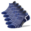 Kodal Copper-Infused Ankle Compression Running Socks Cushioned Perfect Fit - color: Dark Blue/Gray-5 Pairs, size: 6-11