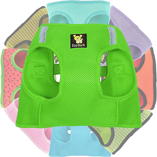 EcoBark Teacup Dog Harness, Luxury Soft Step in Dog Vest, Green, XXXS - color: Green, size: XXXS- 2 to 3 lbs- Chest up to 10 in (Pack of 1)
