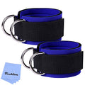 1 Pair Adjustable Fitness Ankle Strap with Double D-Ring - color: Blue