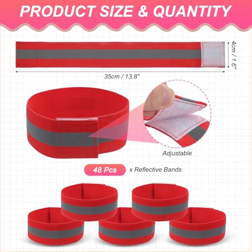 PATIKIL Reflective Bands for Wrist Arm Ankle Leg High Visibility Band - color: Red
