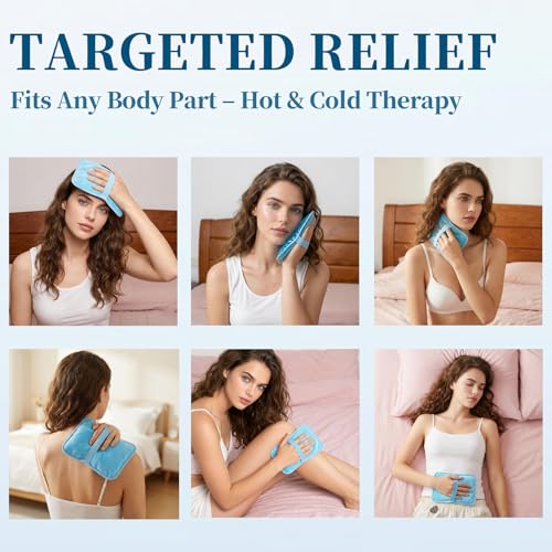 2 Pack Ice Pack with Strap – Flexible Gel Pack for Targeted Hot & Cold Therapy, Gel Bead Ice Pack for Knee Shoulder Back or Wisdom Tooth Support, Ice Packs for Injuries Portable Compress - size: 2 Pack