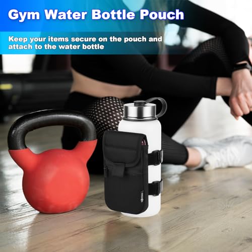 Cosmos Water Bottle Pouch Accessories for Gym Sports Hiking Running Walking Workout, Fits 18-40 Oz Bottle, Storage Pocket for Cell Phone Keys Cards Earphones