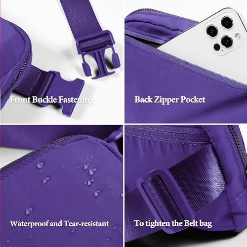 YOSHUYUKI Cross Body Fanny Packs for Women Men Fashion Waist Bag Pouch Nylon Small Travel Crossbody Bags Mini Purse Everywhere Belt Bag Bum Bag with Adjustable Strap for Workout Running Hiking Violet - color: Dark Violet