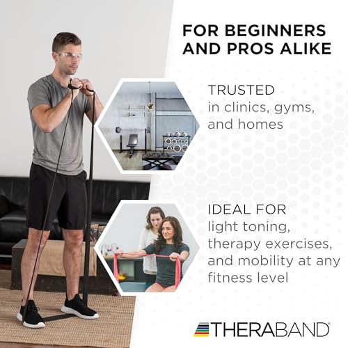 THERABAND Professional Resistance Band, Black Level 5 Special Heavy, 5 ft - color: Level 6 / Super Heavy - Black