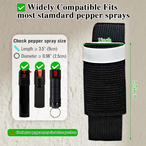 2PCS Mace Pepper Spray Holder Adjustable Reflective Defense Spray Wristband