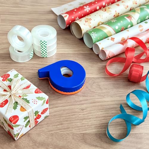 6 Rolls 3/4 x 2000 in Transparent Tape Refills Rolls with Tape Dispenser