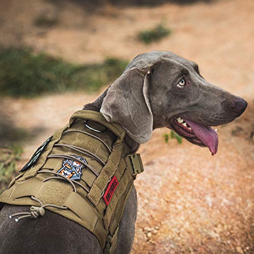 OneTigris Tactical Dog Harness with Handle No-Pull Adjustable for Small Dog - color: Brown, size: XX-Small